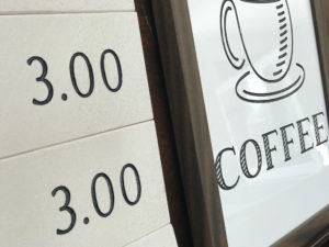 coffee sign - engraved ceramic tile